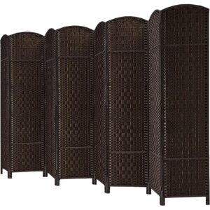 hallybee room divider, room dividers and folding privacy screens privacy screen, divider for room separation partition room dividers, 16" folding panel screen 6ft room divider wall 8 panel, dark mocha