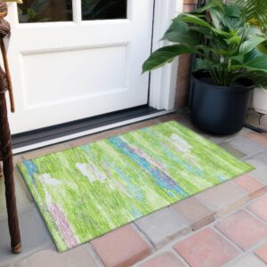 Addison Rugs Chantille ACN942 Lime 1'8" x 2'6" Indoor Outdoor Area Rug, Easy Clean, Machine Washable, Non Shedding, Bedroom, Entry, Living Room, Dining Room, Kitchen, Patio Rug