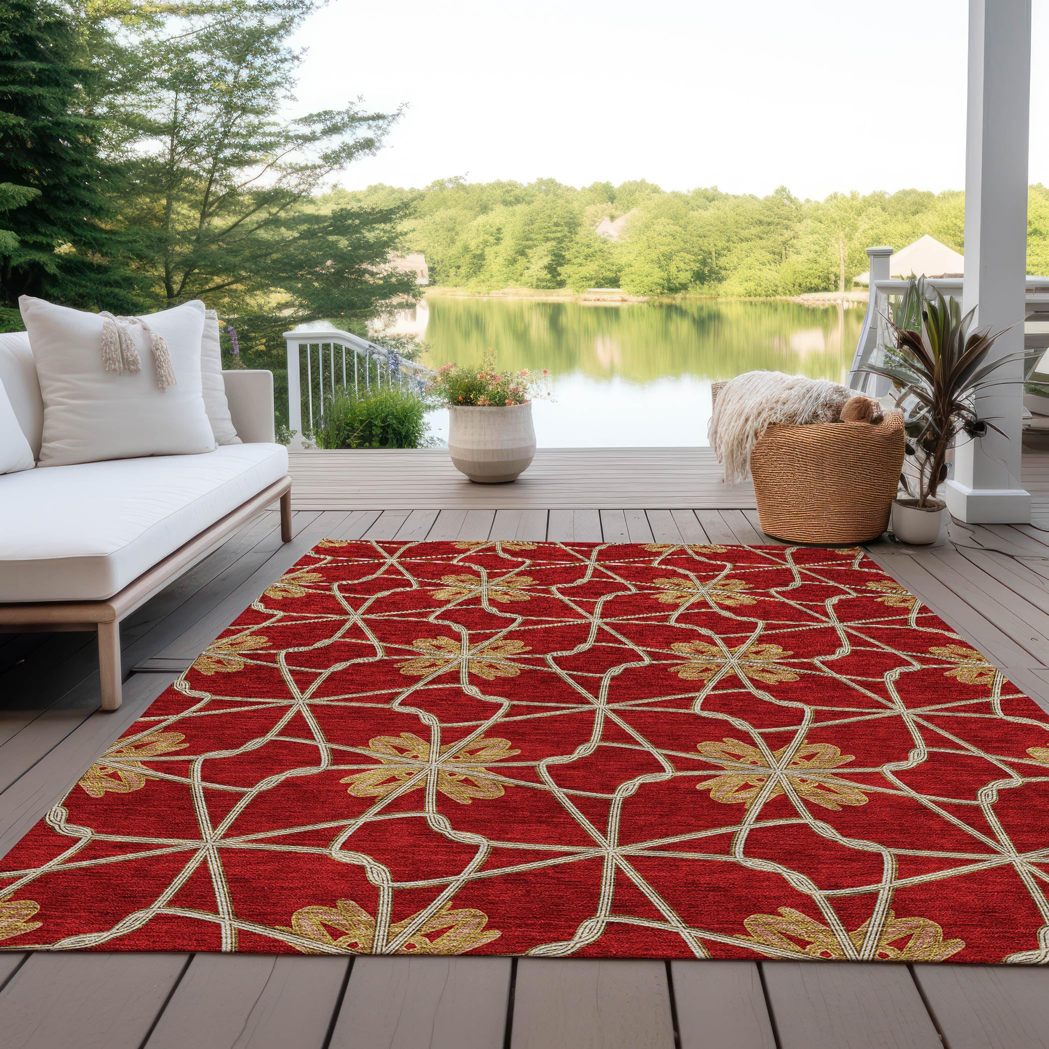 Addison Rugs Chantille ACN958 Paprika 3' x 5' Indoor Outdoor Area Rug, Easy Clean, Machine Washable, Non Shedding, Bedroom, Entry, Living Room, Dining Room, Kitchen, Patio Rug