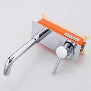 TECKI Kitchen Taps Bathroom Wall Mounted Basin Faucet Square Chrome Brass Mixer Sink Tap Single Handle Bathtub Faucets