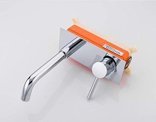 TECKI Kitchen Taps Bathroom Wall Mounted Basin Faucet Square Chrome Brass Mixer Sink Tap Single Handle Bathtub Faucets