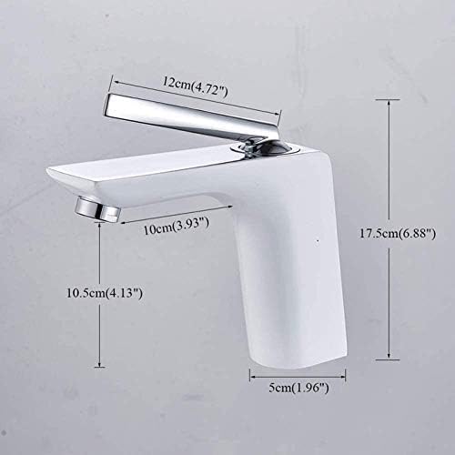 Kitchen Taps White Chrome Basin Faucet Cold and Hot Water Modern Brass Bathroom Sink Faucet Single Handle Hole Toilet Bath Mixer Water Tap