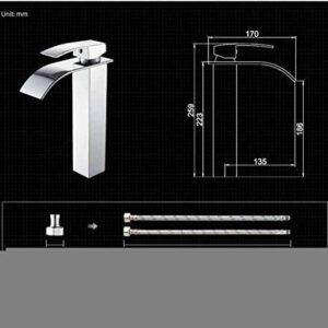 Kitchen Taps Faucet Copper Tall Bathroom Sink Faucet Single Handle Hot and Cold Water Bath Deck Mounted Sink Faucets Single Handle Tap Tap