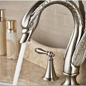 Kitchen Taps Faucet Morden Luxury Brushed Nickel Bathtub Faucet 3 Pieces Bathroom Faucet Two Handles Mixer Tap