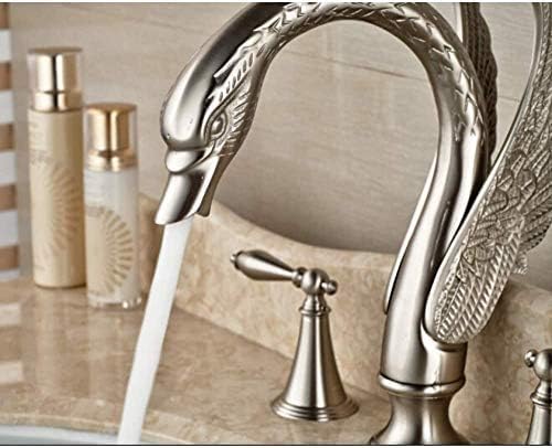 Kitchen Taps Faucet Morden Luxury Brushed Nickel Bathtub Faucet 3 Pieces Bathroom Faucet Two Handles Mixer Tap