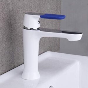 TECKI Kitchen Taps Bathroom Basin Sink Faucet Deck Mounted Bath Tap Cold and Hot Water Mixer Multi Color Handle Cover