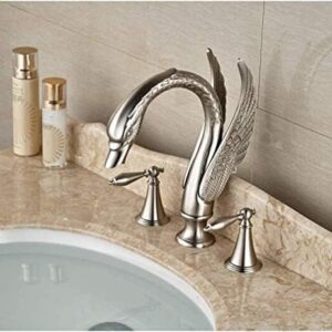 Kitchen Taps Faucet Morden Luxury Brushed Nickel Bathtub Faucet 3 Pieces Bathroom Faucet Two Handles Mixer Tap