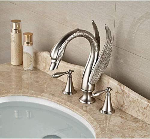 Kitchen Taps Faucet Morden Luxury Brushed Nickel Bathtub Faucet 3 Pieces Bathroom Faucet Two Handles Mixer Tap