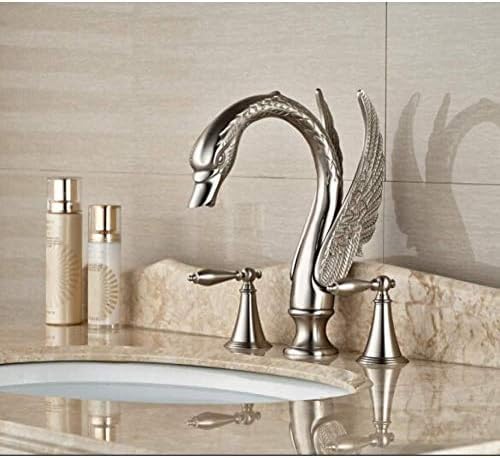 Kitchen Taps Faucet Morden Luxury Brushed Nickel Bathtub Faucet 3 Pieces Bathroom Faucet Two Handles Mixer Tap