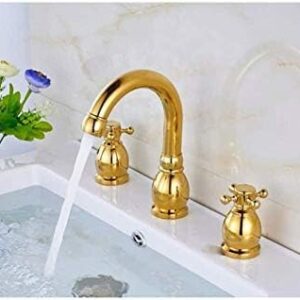 Kitchen Taps Faucet Widely Used Basin Faucet Double Handle Sink Mixer Tap Bathtub Sink Mixer Faucet Deck Mounted 3 Holes Hot Cold Faucet