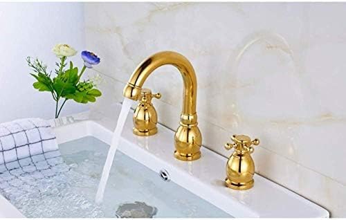 Kitchen Taps Faucet Widely Used Basin Faucet Double Handle Sink Mixer Tap Bathtub Sink Mixer Faucet Deck Mounted 3 Holes Hot Cold Faucet