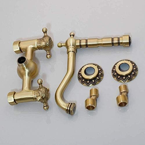 TECKI Kitchen Taps Faucet Bathtub Shower Faucet W/Brass Spray Wall Mount Hot and Cold Water Mixer Tap Bathroom Faucets Dual Handle 360 ​​Swivel