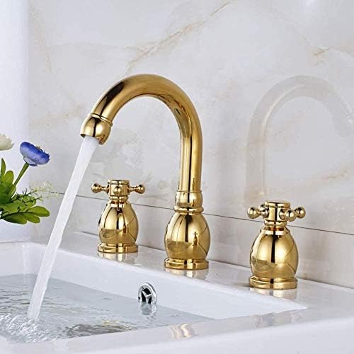 Kitchen Taps Faucet Widely Used Basin Faucet Double Handle Sink Mixer Tap Bathtub Sink Mixer Faucet Deck Mounted 3 Holes Hot Cold Faucet