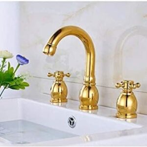 Kitchen Taps Faucet Widely Used Basin Faucet Double Handle Sink Mixer Tap Bathtub Sink Mixer Faucet Deck Mounted 3 Holes Hot Cold Faucet