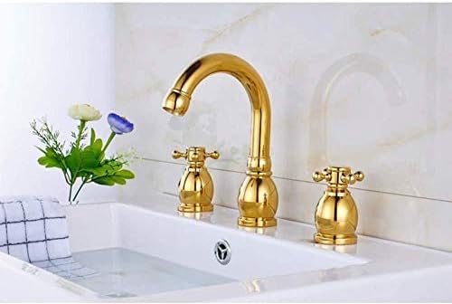 Kitchen Taps Faucet Widely Used Basin Faucet Double Handle Sink Mixer Tap Bathtub Sink Mixer Faucet Deck Mounted 3 Holes Hot Cold Faucet