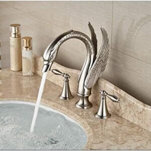 Kitchen Taps Faucet Morden Luxury Brushed Nickel Bathtub Faucet 3 Pieces Bathroom Faucet Two Handles Mixer Tap