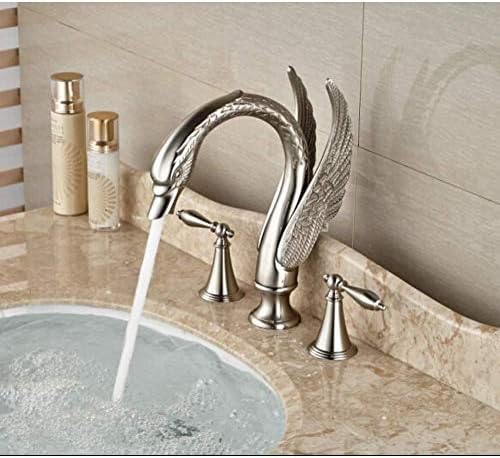 Kitchen Taps Faucet Morden Luxury Brushed Nickel Bathtub Faucet 3 Pieces Bathroom Faucet Two Handles Mixer Tap