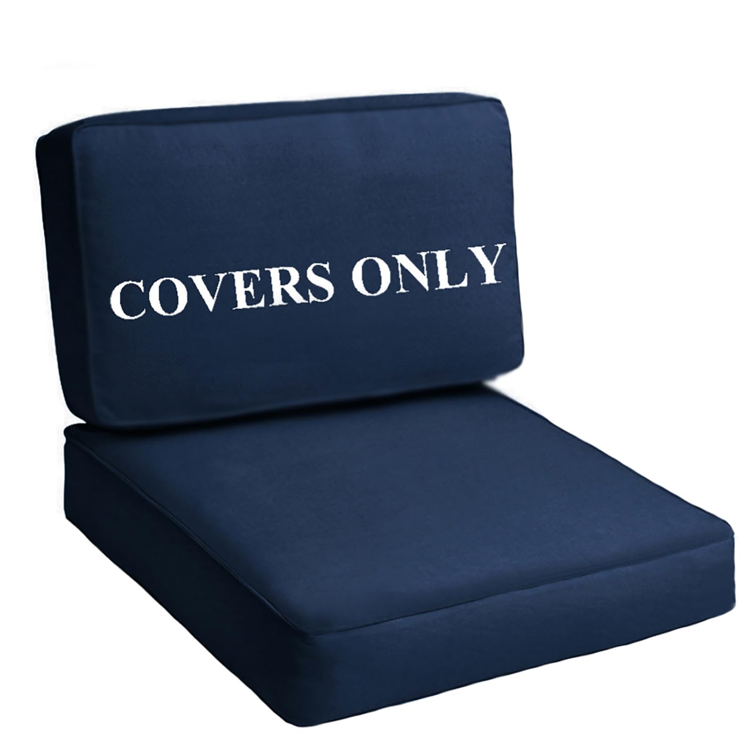 TECOSARA Patio Cushion Covers Replacement Outdoor Seat Cushions Cover for Patio Furniture, Deep Seat Bottom and Back Cushion Cover Set for Chair, Sofa and Couch, 2Packs, 28x28x6/28x13x6, Blue