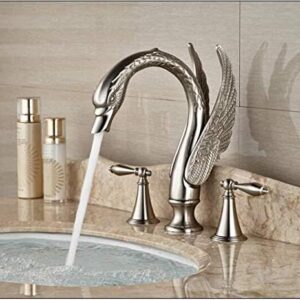 Kitchen Taps Faucet Morden Luxury Brushed Nickel Bathtub Faucet 3 Pieces Bathroom Faucet Two Handles Mixer Tap