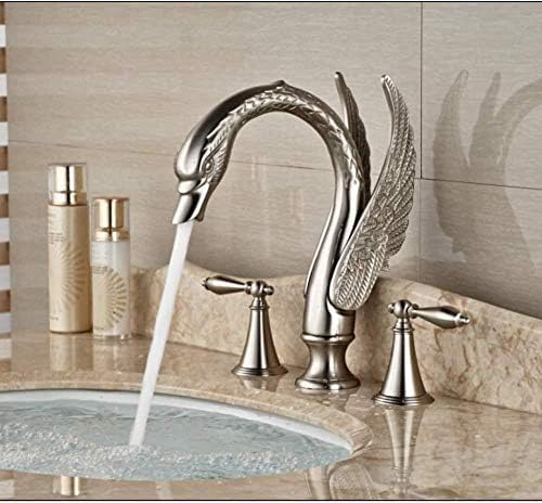 Kitchen Taps Faucet Morden Luxury Brushed Nickel Bathtub Faucet 3 Pieces Bathroom Faucet Two Handles Mixer Tap