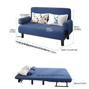 Convertible Sofa Bed Sleeper Chair, Single Person Chaise Lounge Couch with Pillow, Adjustable Leisure Chaise for Apartment/Office/Home (Color : B, Size : 150CM)