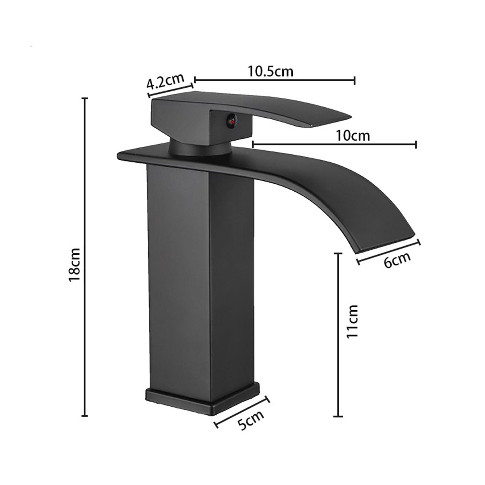 Black Basin Faucet Waterfall Bathroom Faucet Stainless Steel Sink Faucet hot and Cold Water Sink Faucet Crane washbasin Faucet (Color : C, Size : G1/2)