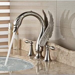 Kitchen Taps Faucet Morden Luxury Brushed Nickel Bathtub Faucet 3 Pieces Bathroom Faucet Two Handles Mixer Tap