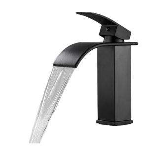 Black Basin Faucet Waterfall Bathroom Faucet Stainless Steel Sink Faucet hot and Cold Water Sink Faucet Crane washbasin Faucet (Color : C, Size : G1/2)