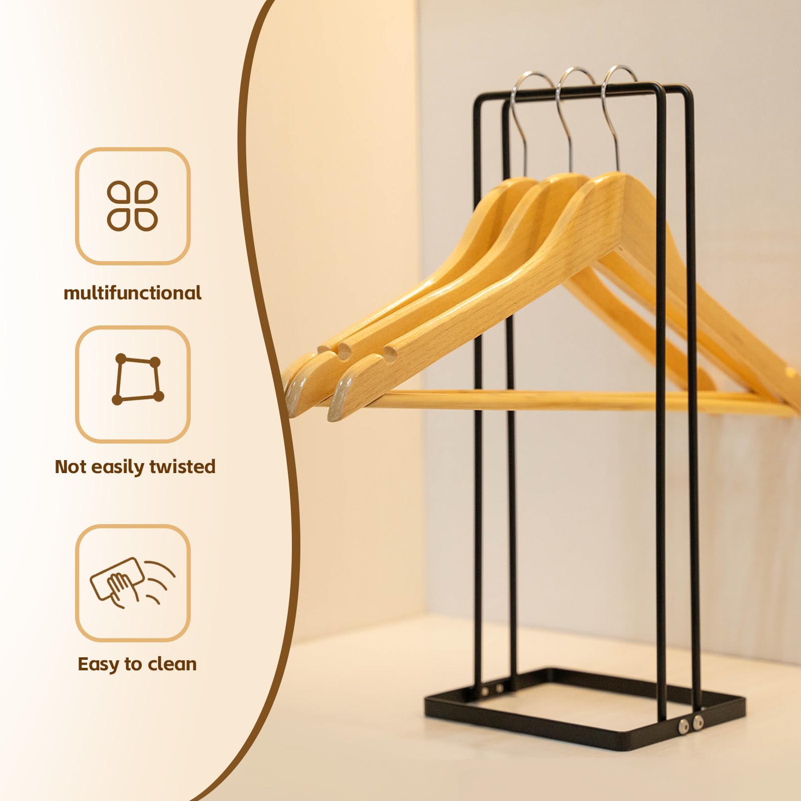 Hanger Organizer Stacker, Hanger Storage Organizer for Closet Laundry Room, Carbon Steel Black Clothes Hanger Storage Rack for Adult or Child