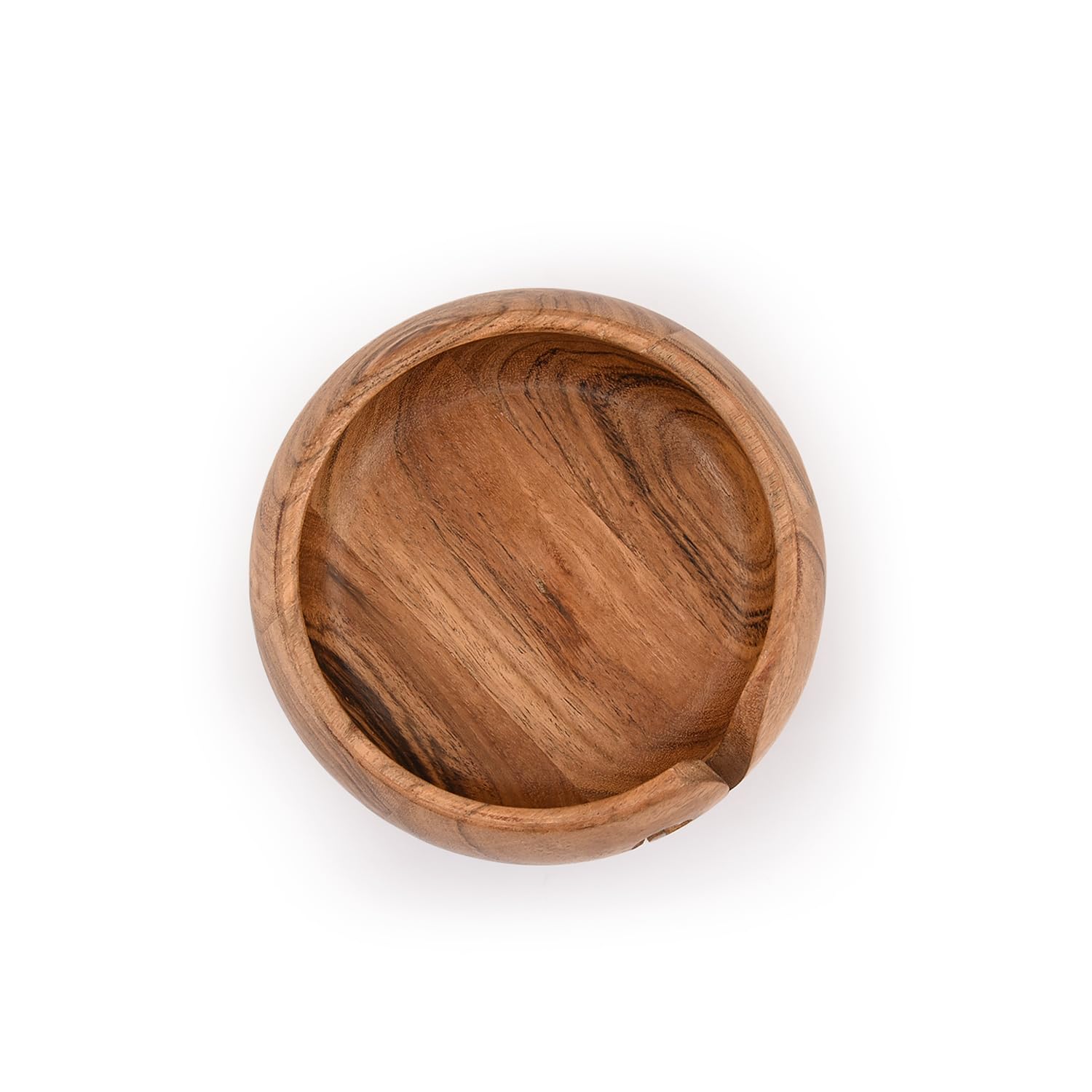 EDHAS Yarn Storage Acacia Wood Hand Made by Indian Artisans Yarn Bowl for Crocheting & Knitting (6" x 6" x 3'')