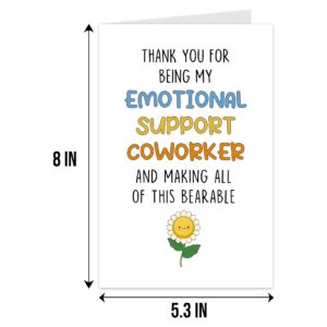 Qiliji Funny Coworker Greeting Card, Coworker Birthday Card, Birthday Card for Colleague, Coworker Thank You Card, Emotional Support Coworker Card