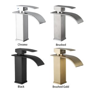 Black Basin Faucet Waterfall Bathroom Faucet Stainless Steel Sink Faucet hot and Cold Water Sink Faucet Crane washbasin Faucet (Color : C, Size : G1/2)