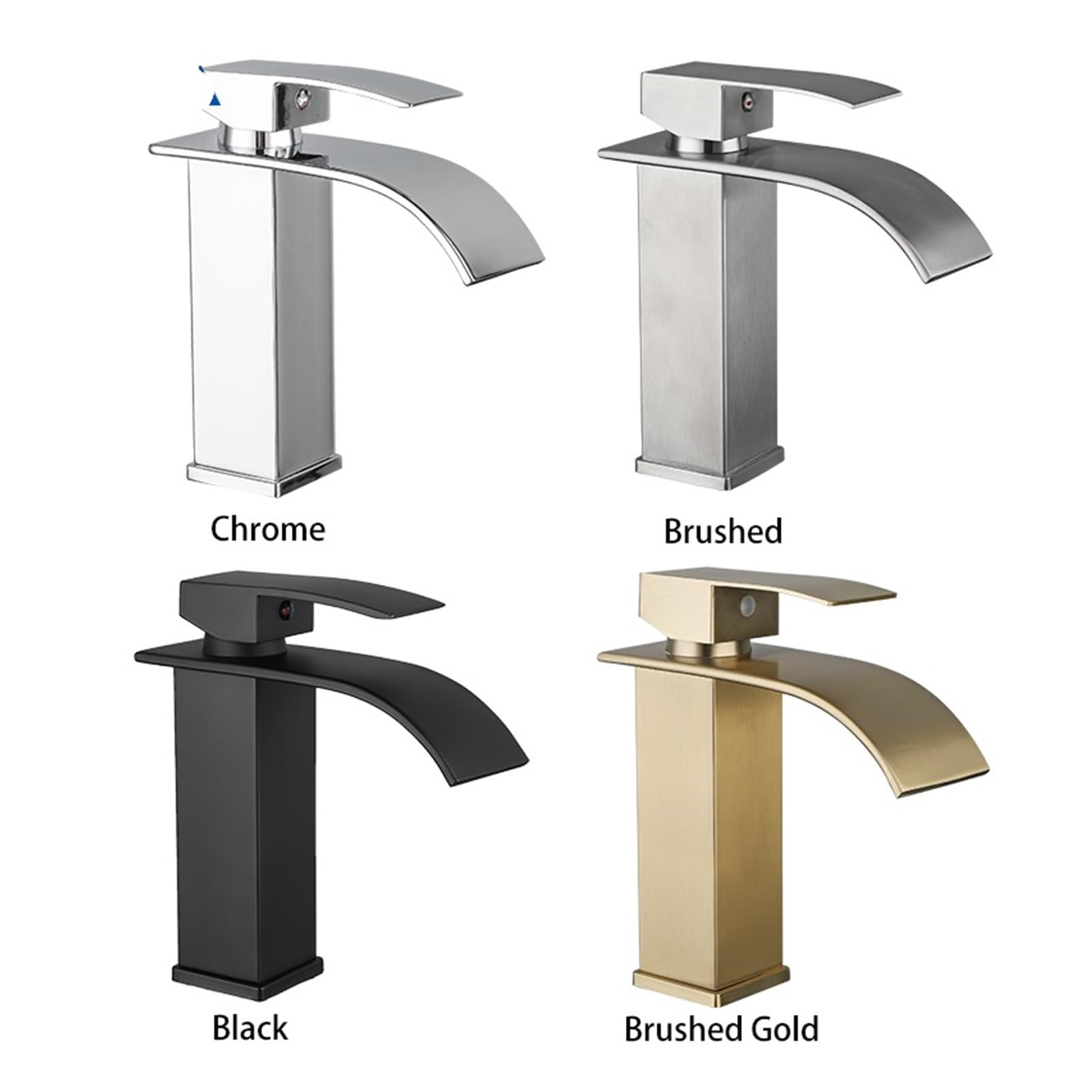 Black Basin Faucet Waterfall Bathroom Faucet Stainless Steel Sink Faucet hot and Cold Water Sink Faucet Crane washbasin Faucet (Color : C, Size : G1/2)