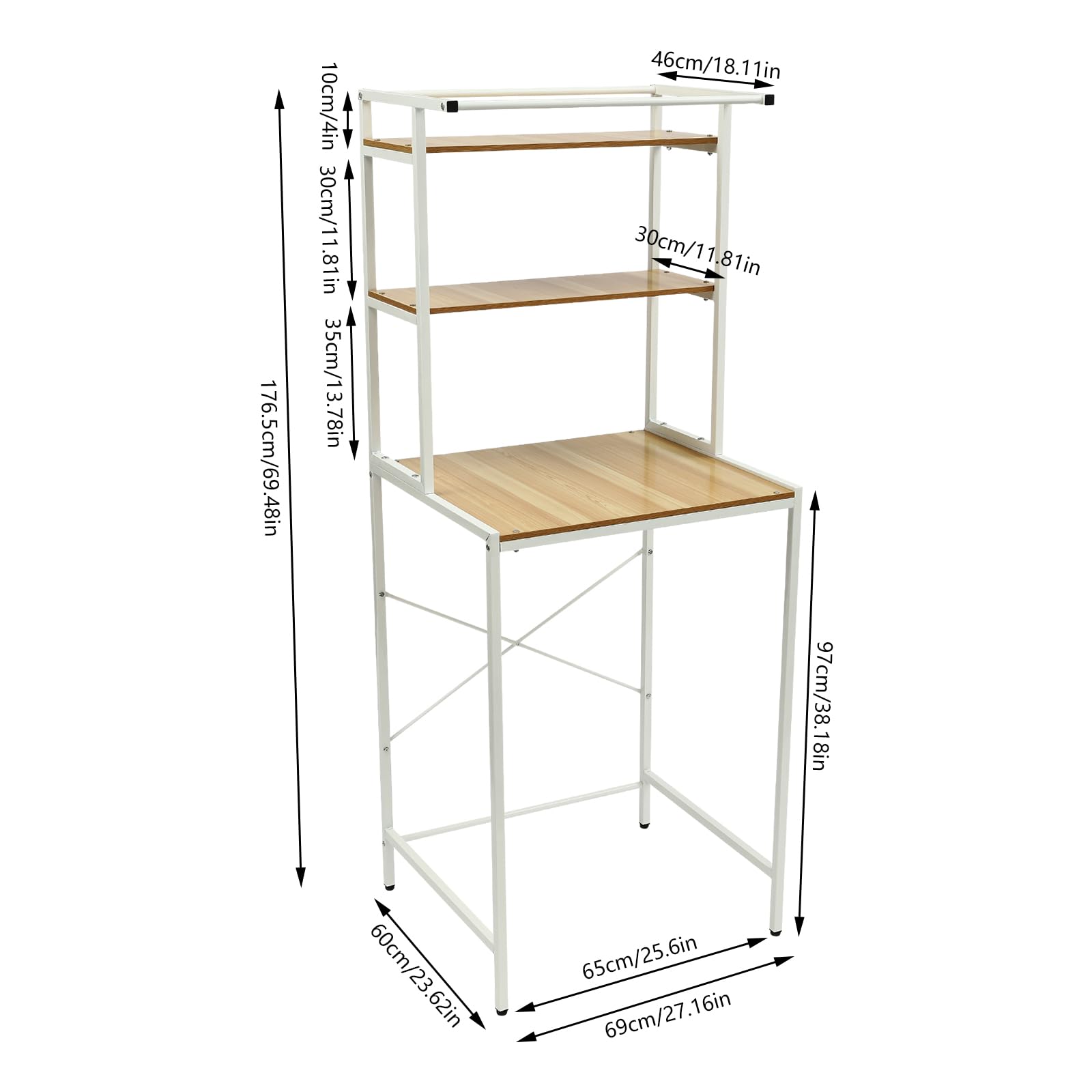 HOLMZCED 3 Tier Wooden Over The Washer and Dryer Storage Shelf, Bathroom Shelf Washing Machine Storage Shelf Utility Rack Freestanding Laundry Drying Rack Heavy Duty for Bathroom Laundry Room