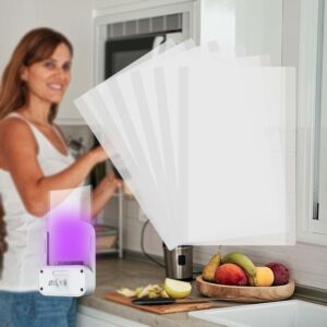 Indoor UV Light Fly Trap with 10 Glue Boards - Effective Plug-in Bug Trap for Houseflies and Gnats - Odorless and Mess-Free Fly Control Solution