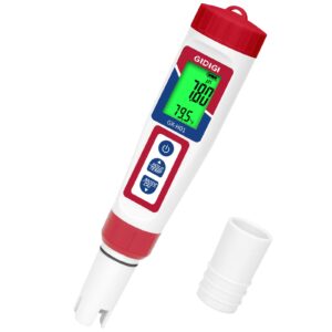 hydrogen tester, gidigi ph meter, digital ph tds meter for water, accurate orp meter, 4 in 1 ph h2 orp temp test kit for hydrogen water bottle, hydrogen water ppb/ppm tester with atc