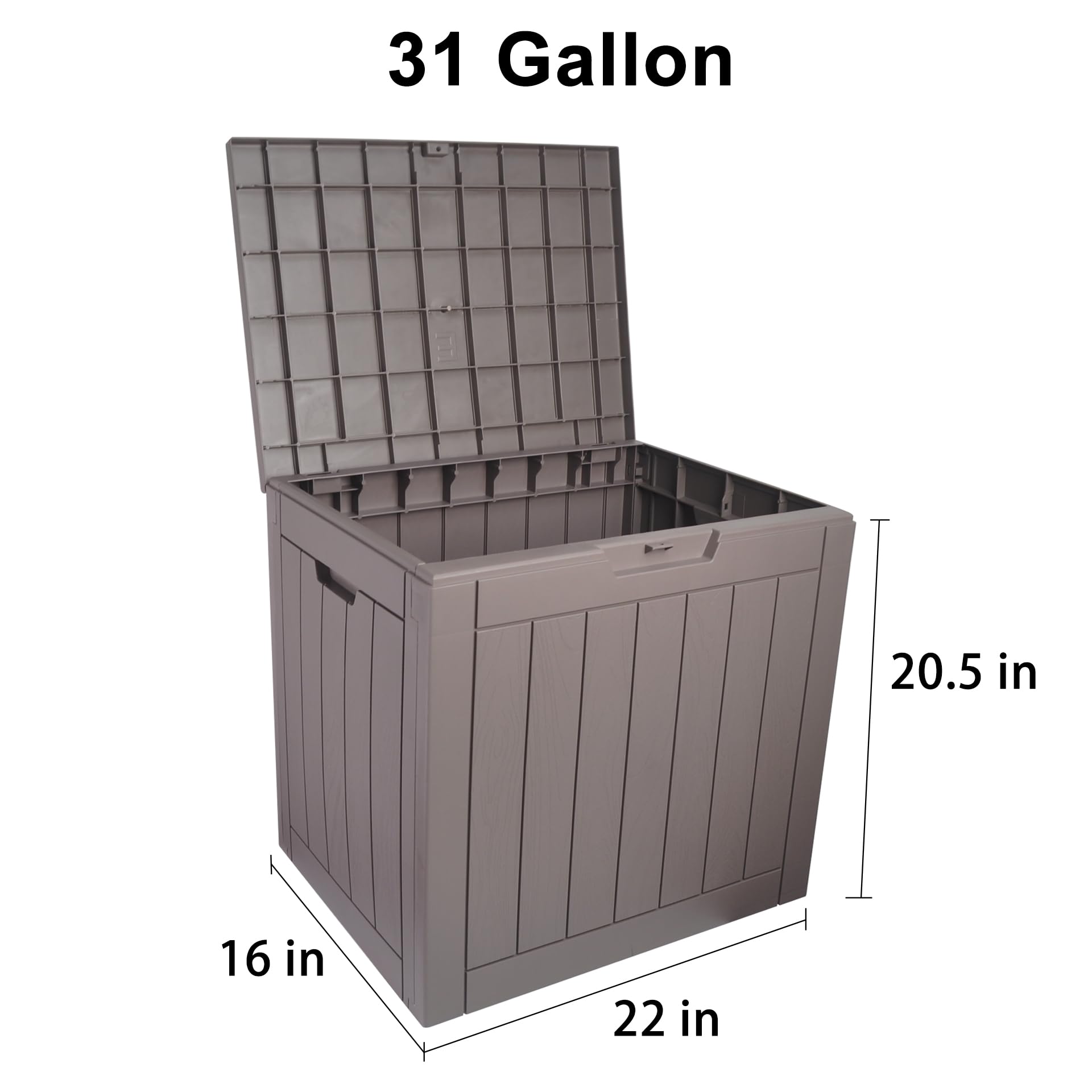 XCK Outdoor Storage Box 31 Gallon Deck Box Waterproof Resin Package Delivery Boxes for Outside Weatherproof Garden Tool Patio Storage Box with Lid UV Resistant Pool Toy Storage Bin Lockable Dock Box