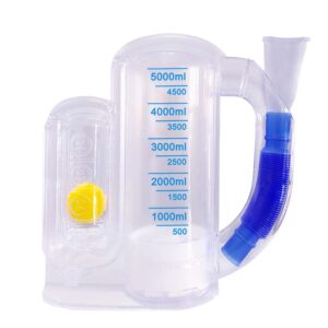 incentive spirometer for adult lung trainer breathing exerciser respiratory strengthener device —5000ml volume