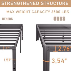 Hunlostten 14 in High Heavy Duty Full Size Bed Frame No Box Spring Needed, Reinforced Metal Bed Frame Full Platform, Rounded Edge, Surdy Steels, Easy Assembly