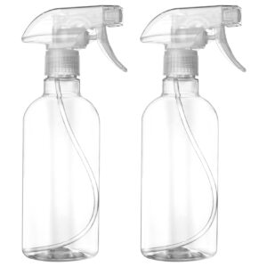 diyself 2 pack spray bottles for cleaning, empty spray bottle clear, plastic spray bottles heavy duty, water spray bottle with adjustable nozzle, mist/stream, 16oz spray bottle for hair, plants, pets