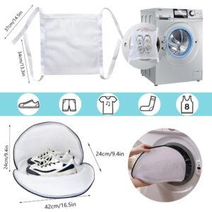 4 Set Shoe Dryer Wash Bags, Sneaker Dryer Bags Laundry Shoe Bags for Washer and Inside Dryer Door, Shoe Dryer Bag with Straps, Sneaker Laundry Net Bag for Shoes