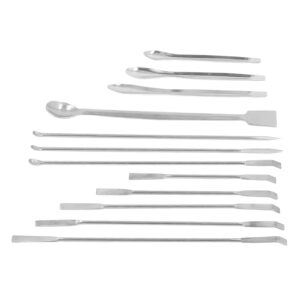 Bordstract 12Pcs Laboratory Spatula Set, Stainless Steel Laboratory Spoon Dual Ended Sampling Scoop Set Kit for Labs School Science Education