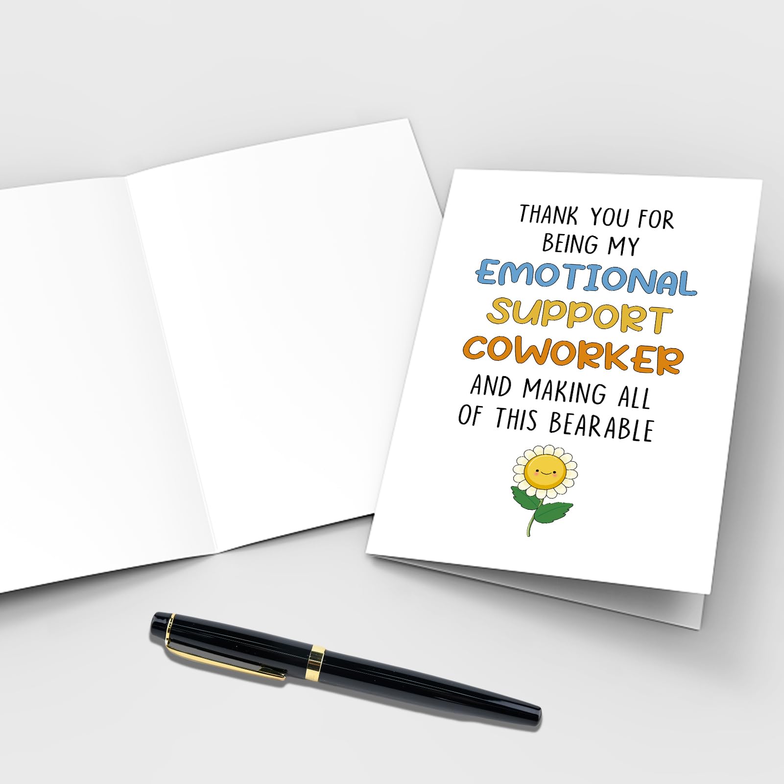 Qiliji Funny Coworker Greeting Card, Coworker Birthday Card, Birthday Card for Colleague, Coworker Thank You Card, Emotional Support Coworker Card