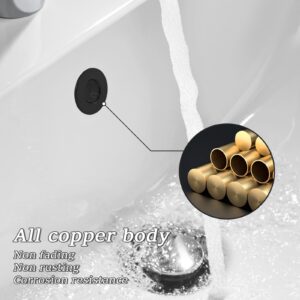 GVRGO Sink Overflow Ring, Brass Round Hole Bathroom Accessary, Kitchen Bathroom Sink Basin Trim Overflow Cover Rings Hole Insert - Black 6pcs