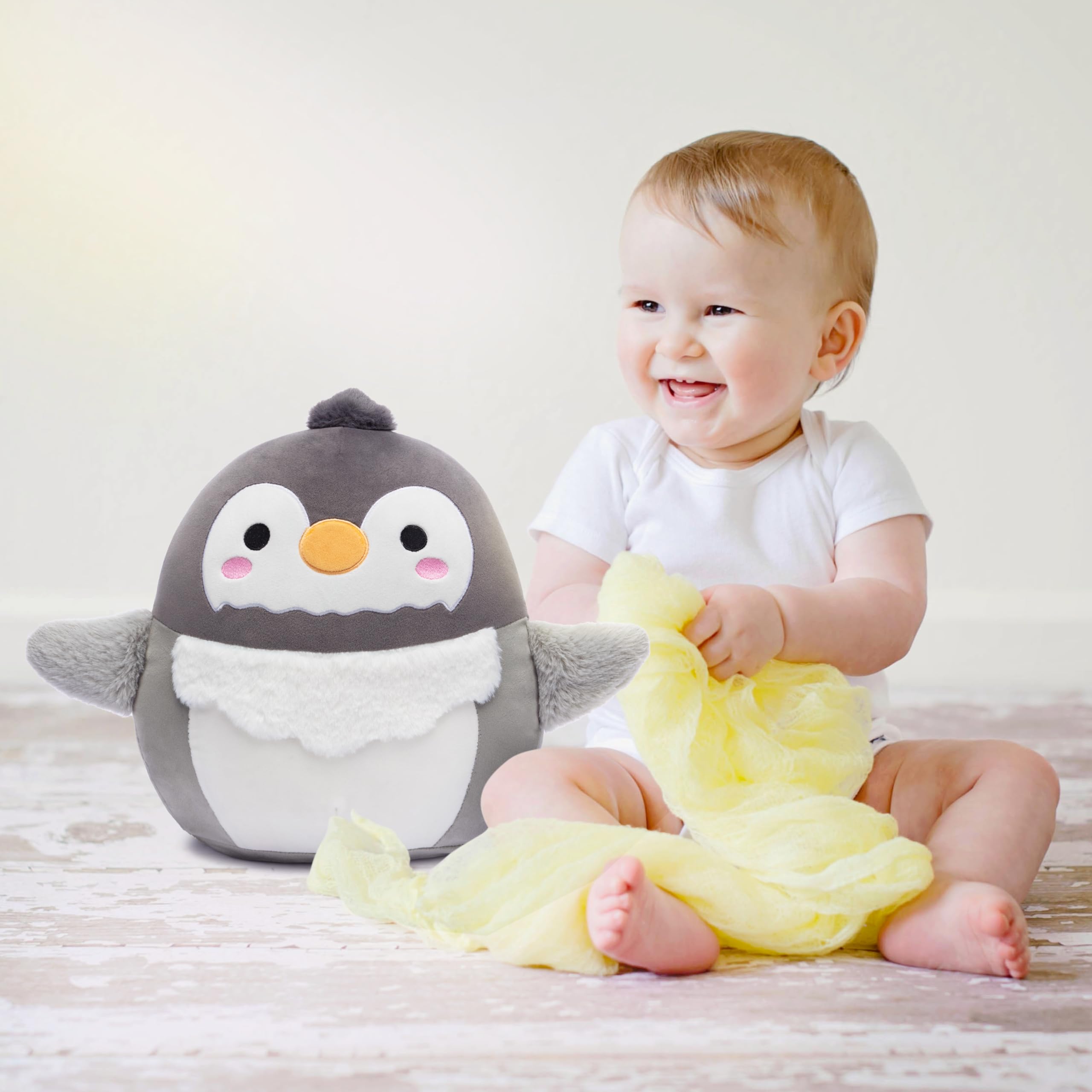 PLAYNICS Large Penguin Plush Pillow Stuffed Animal Toy,Big Size Cute Soft Toys 16" Fat Kawaii Hugging Pillows Cuddle Huggable Plushie,Gift for Kids