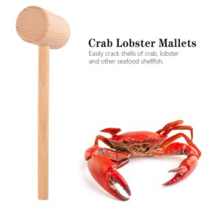 Wooden Crab Mallet for Chocolate, Mini Wooden Hammer Multi-Purpose for Kids Toys Crab Lobster Mallets, 3Pcs