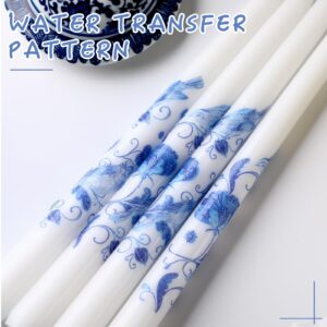 Conelist Chinoiserie Taper Candles Set of 4, 10 Inch Decorative Taper Candles Willow Decor Chinoiserie Room Table Decor for Home Bedroom Wedding Party (Blue and White)