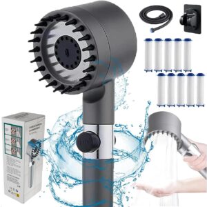 iondrops showerhead - 2024 best drivse ion drops showerhead, german multifunctional massage shower, adjustables pressure turbocharge handheld shower head with 10 pcs filter (10 filter)