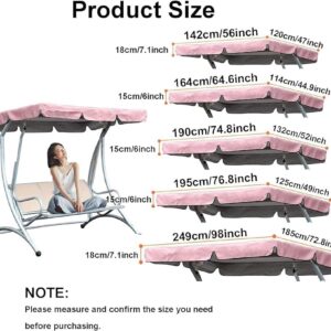 WZUOPG Patio Swing Canopy Replacement Top Cover 2 3 Seater Swing Canopy Cover Waterproof Swing Replacement Top Cover Outdoor Garden Hammock Cover Top, Beige