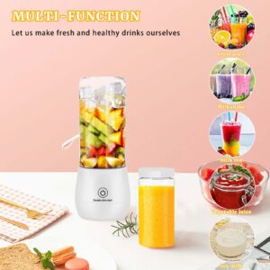 Cordless Portable Blender, USB Rechargeable Personal Blender, Powerful Small Blender for Smoothies and Shakes with Travel Cup Lid, Leakproof Waterproof Mini Blender for Frozen Drinks Juices Baby Food